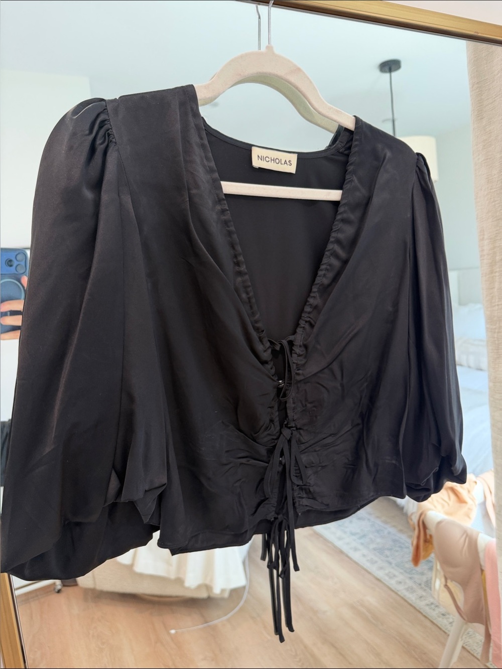 Nicholas Black Silk Crop Top